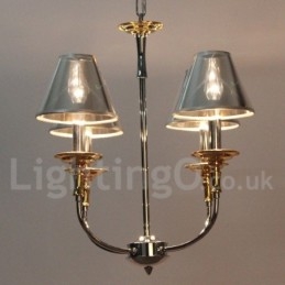 Lampadario a candela cromato moderno contemporaneo a 4 luci