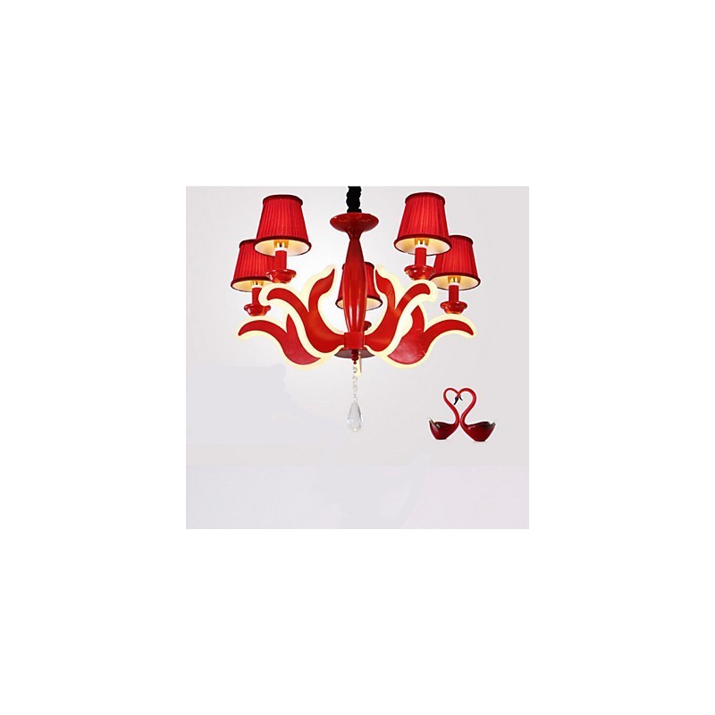Lampadario creativo in acrilico rosso stile candela