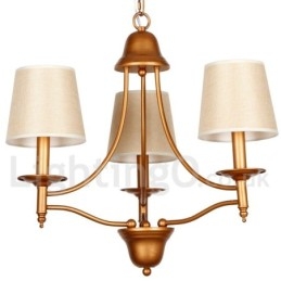 Lampadario a candela retrò rustico mediterraneo a 3 luci con paralumi in tessuto