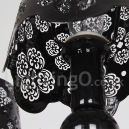 Lampadario a 8 luci in stile candela nero con cavo regolabile