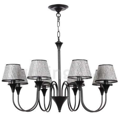 Lampadario rustico moderno retrò nero a 8 luci
