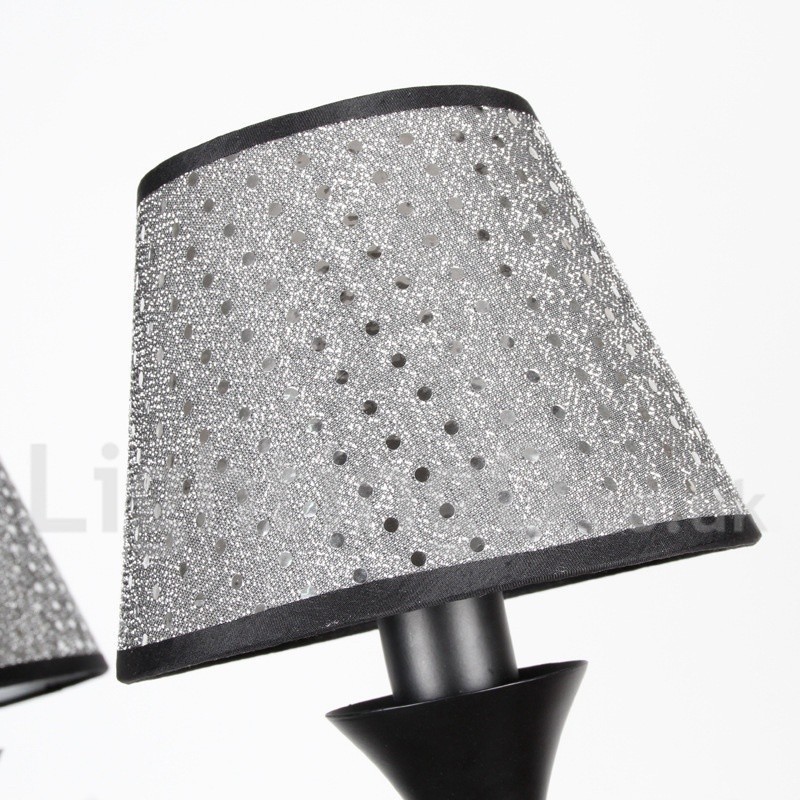 Lampadario rustico moderno retrò nero a 8 luci