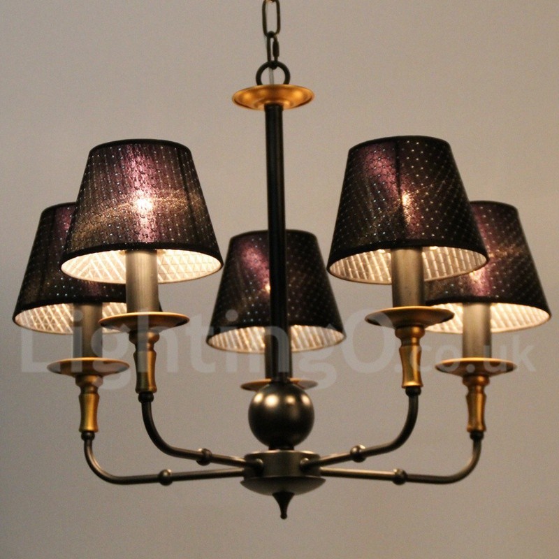 Lampadario rustico retrò a 5 luci