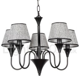 Lampadario rustico moderno a 5 luci nero stile candela