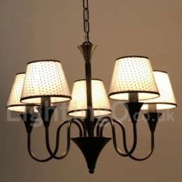 Lampadario rustico moderno a 5 luci nero stile candela