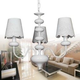 Lampadario moderno contemporaneo a 3 luci bianco stile candela