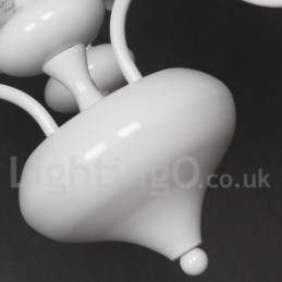 Lampadario moderno contemporaneo a 3 luci bianco stile candela