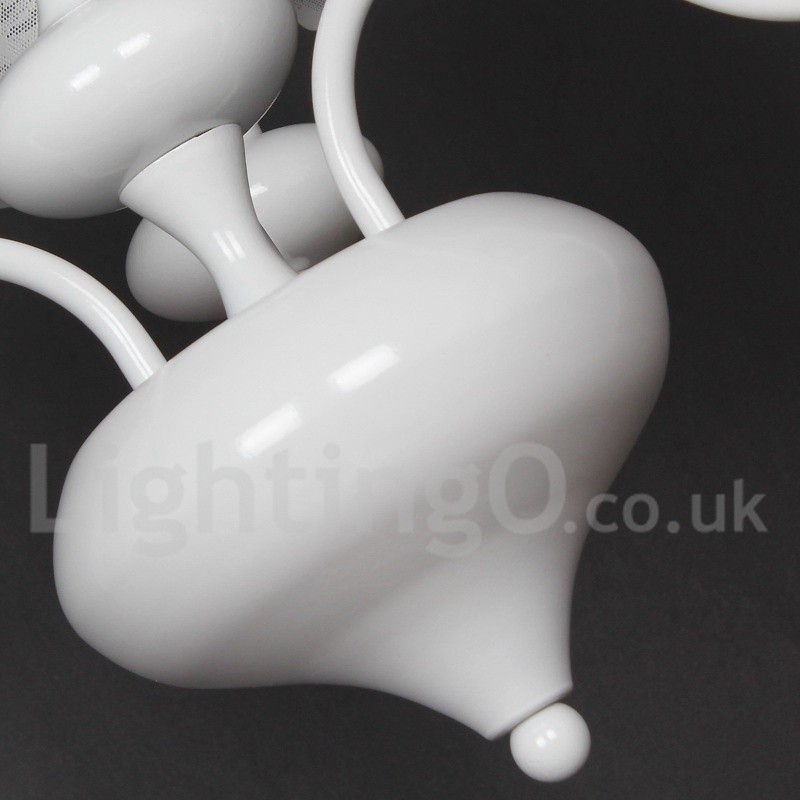 Lampadario moderno contemporaneo a 3 luci bianco stile candela