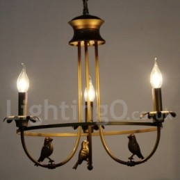 Lampadario retrò a 3 luci in acciaio, E14, catena regolabile 0,3 m