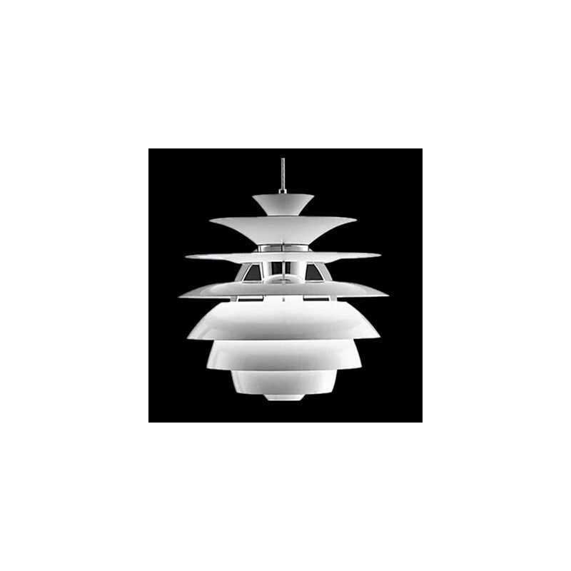 Lampadario a sospensione moderno contemporaneo bianco cromo 40x55 cm E12/E14