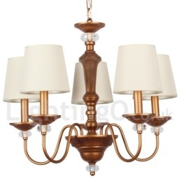 Lampadario retrò rustico nero a 5 luci