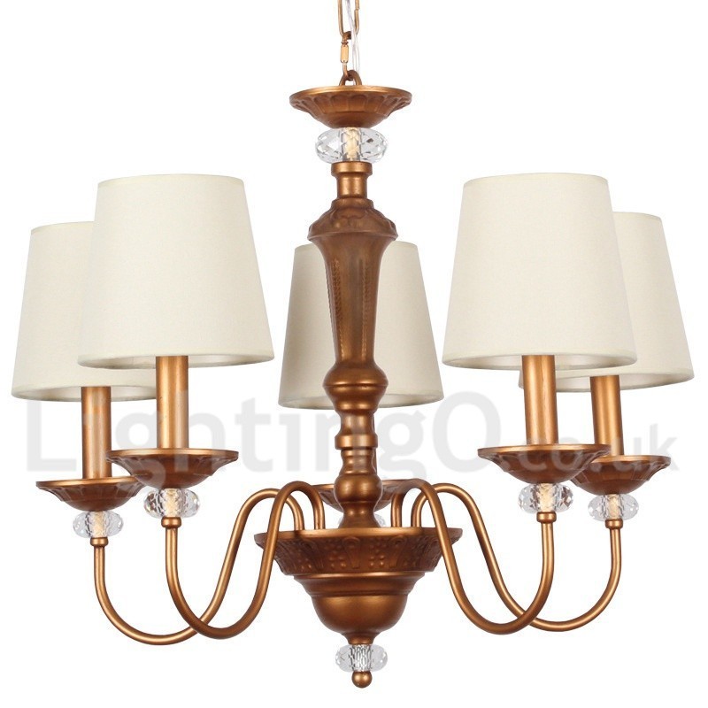 Lampadario retrò rustico nero a 5 luci