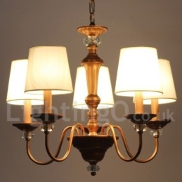 Lampadario retrò rustico nero a 5 luci