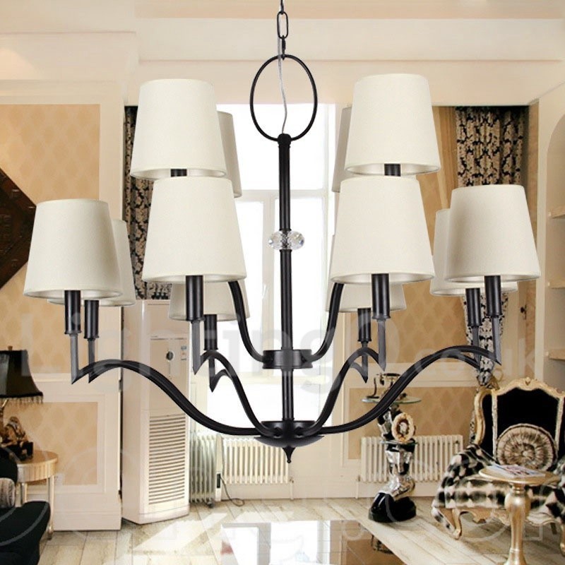 Lampadario contemporaneo a 12 luci in stile candela E14