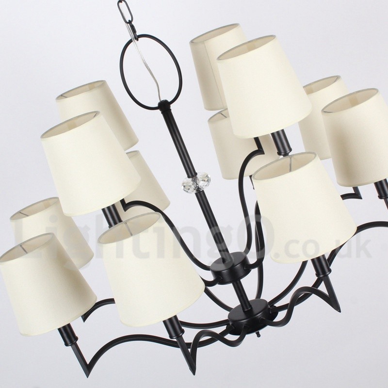 Lampadario contemporaneo a 12 luci in stile candela E14
