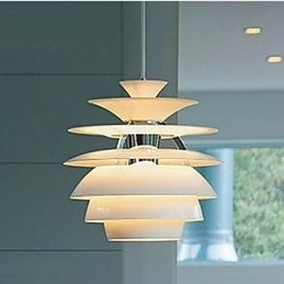 Lampadario a sospensione moderno contemporaneo bianco cromo 40x55 cm E12/E14