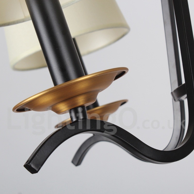 Lampadario a 8 luci a candela retrò nero