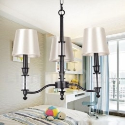 Lampadario a candela a 3 luci nero retrò contemporaneo
