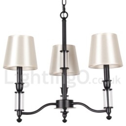 Lampadario a candela a 3 luci nero retrò contemporaneo