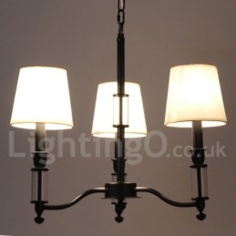Lampadario a candela a 3 luci nero retrò contemporaneo