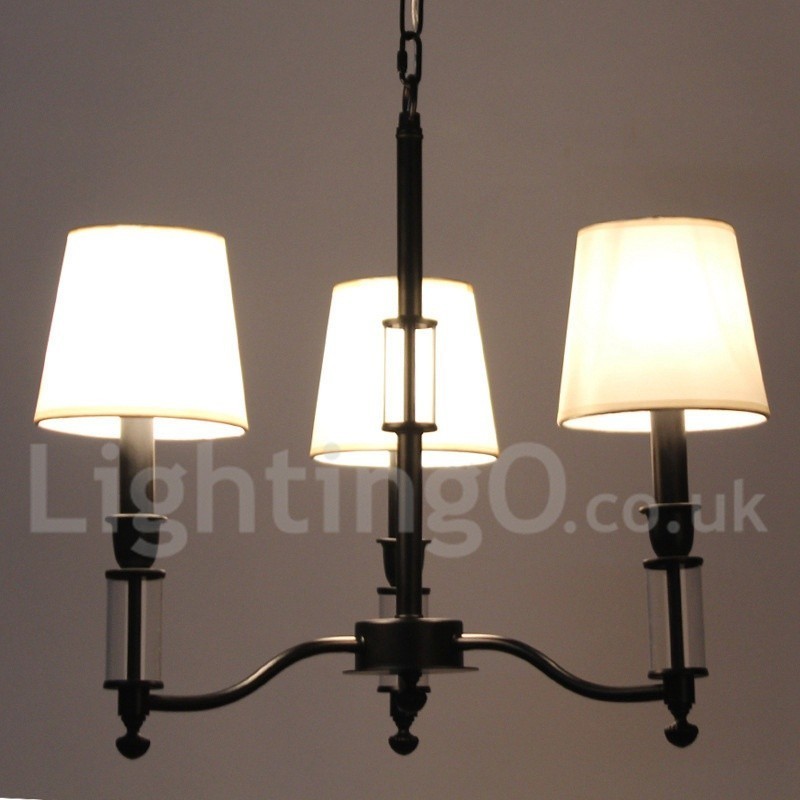 Lampadario a candela a 3 luci nero retrò contemporaneo