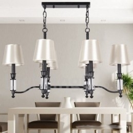 Lampadario a candela retrò contemporaneo nero rustico a 6 luci