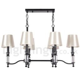 Lampadario a candela retrò contemporaneo nero rustico a 6 luci