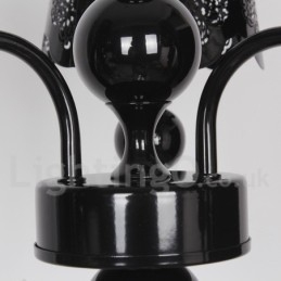Lampadario moderno contemporaneo a 3 luci stile candela nero con cavo regolabile