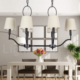 Lampadario moderno contemporaneo a 6 luci stile candela E14