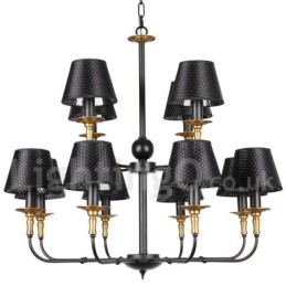 Lampadario rustico retrò a candela a 2 livelli con 12 luci