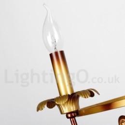 Lampadario retrò/vintage a 5 luci E14 in acciaio