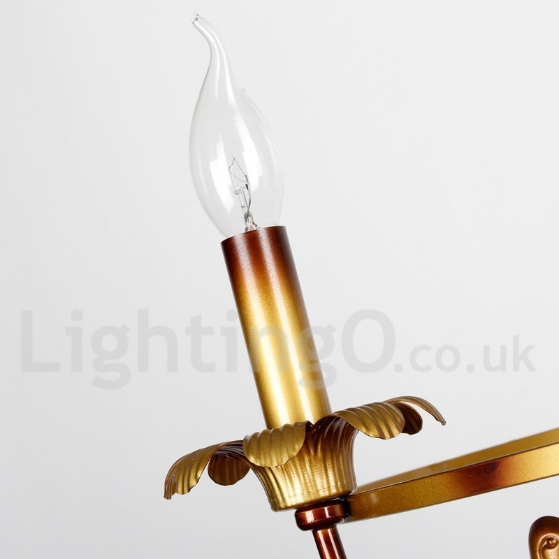 Lampadario retrò/vintage a 5 luci E14 in acciaio