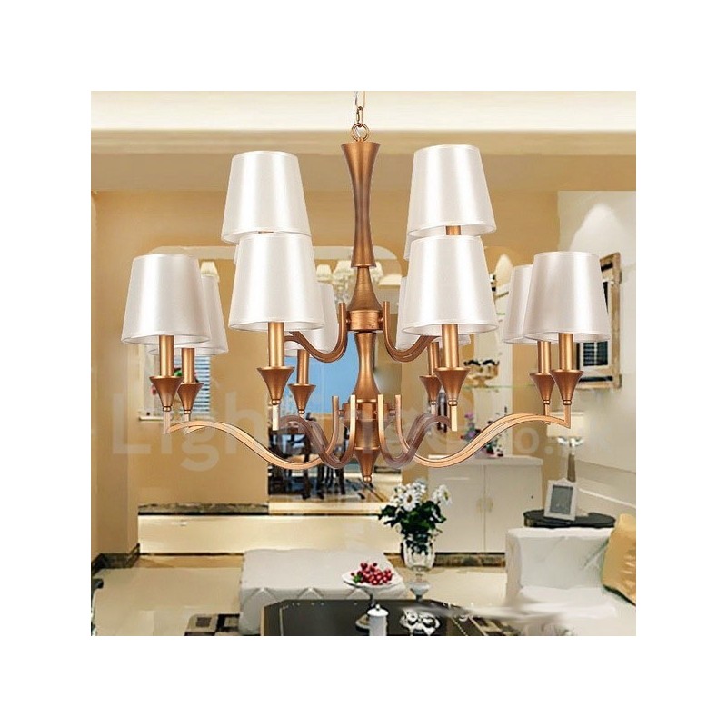 Lampadario a 12 luci in stile mediterraneo a candela