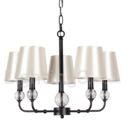 Lampadario a candela contemporaneo nero retrò rustico a 5 luci