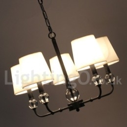 Lampadario a candela contemporaneo nero retrò rustico a 5 luci