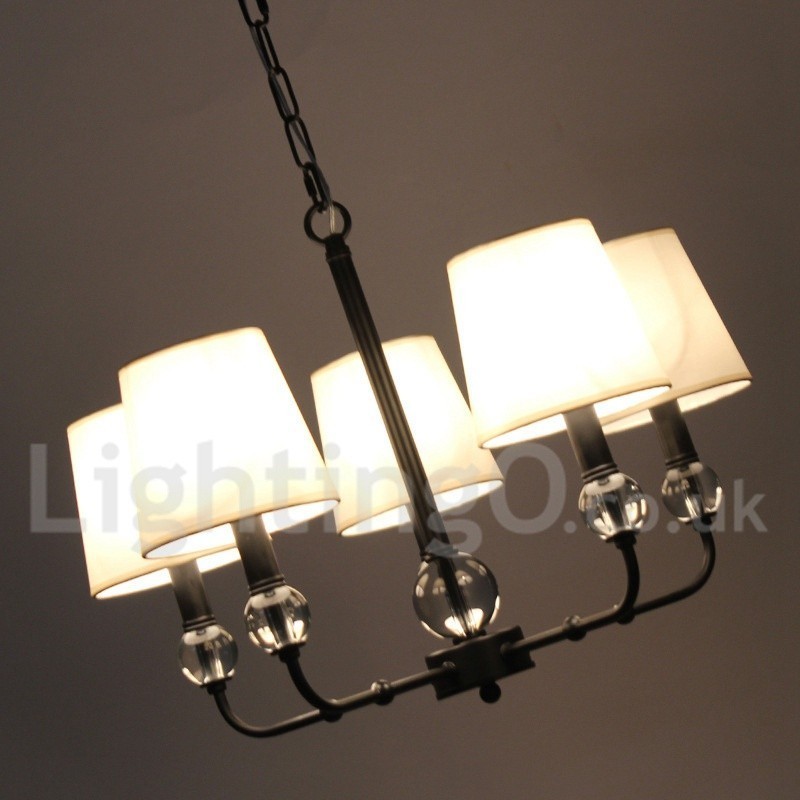 Lampadario a candela contemporaneo nero retrò rustico a 5 luci