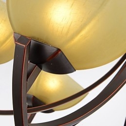 Lampadario classico vintage 6 luci in metallo e vetro