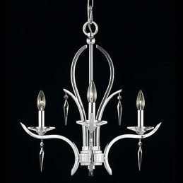 Lampadario classico in cristallo viola a 3 luci