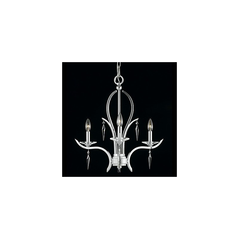 Lampadario classico in cristallo viola a 3 luci