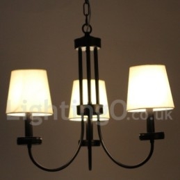 Lampadario a 3 luci in stile candela nero retrò contemporaneo