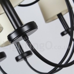 Lampadario a 3 luci in stile candela nero retrò contemporaneo