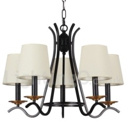 Lampadario a 5 luci stile candela retrò nero E14