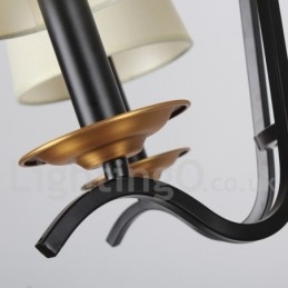 Lampadario a 5 luci stile candela retrò nero E14