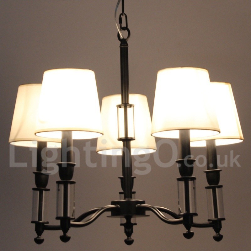 Lampadario a 5 luci nero a 2 livelli in stile retrò, a candela