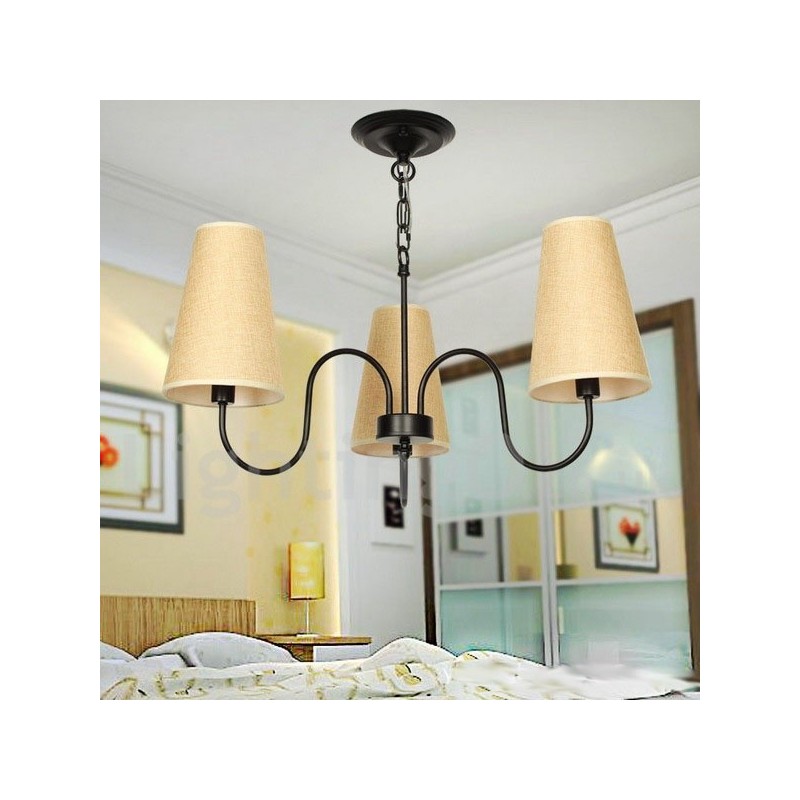 Lampadario a candela mediterraneo retrò 3 luci E14