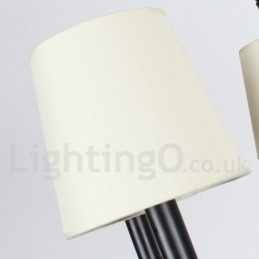 Lampadario a 3 luci in stile candela con paralumi in tessuto e catena regolabile 0,3 m