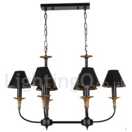 Lampadario classico a 6 luci stile candela con paralumi in tessuto E14