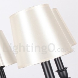 Lampadario a 12 luci nero a 2 livelli stile retrò contemporaneo a candela