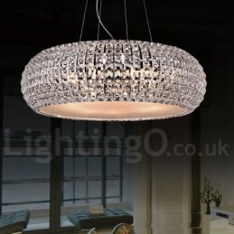 Lampadario a sospensione moderno in cristallo K9 per interni, 5 o 6 luci, 43 o 50 cm