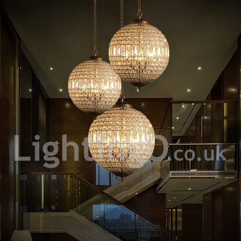 Lampadario a sospensione in cristallo K9 Globe con LED integrato